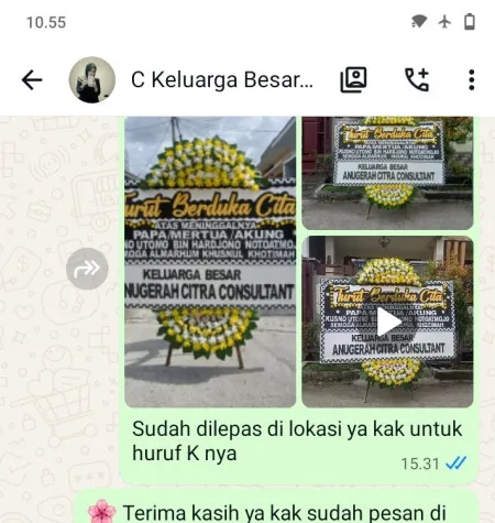 Pengiriman Papan Bunga Duka Harjamukti